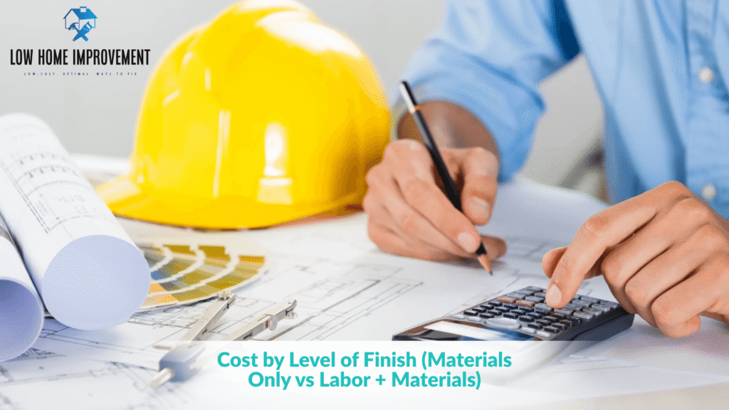 Cost by Level of Finish (Materials Only vs Labor + Materials)