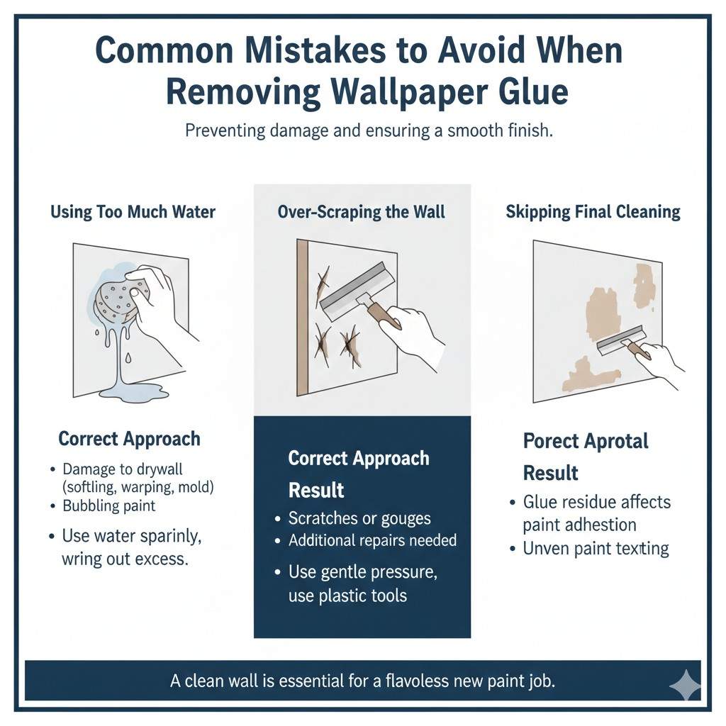 Common Mistakes to Avoid When Removing Wallpaper Glue