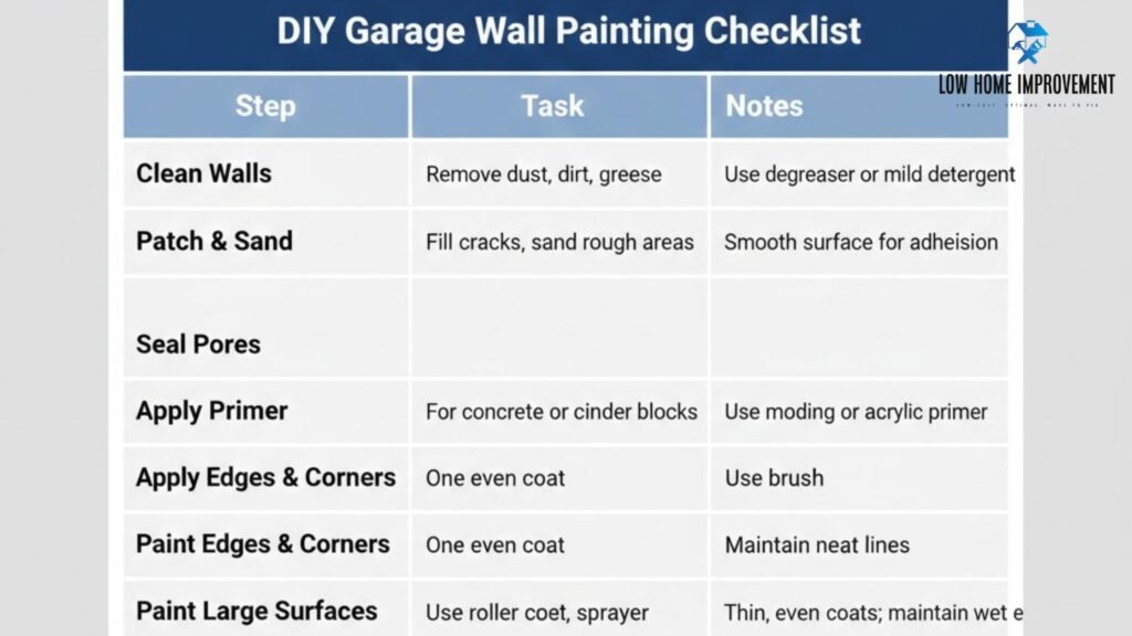 DIY Garage Wall Painting Checklist