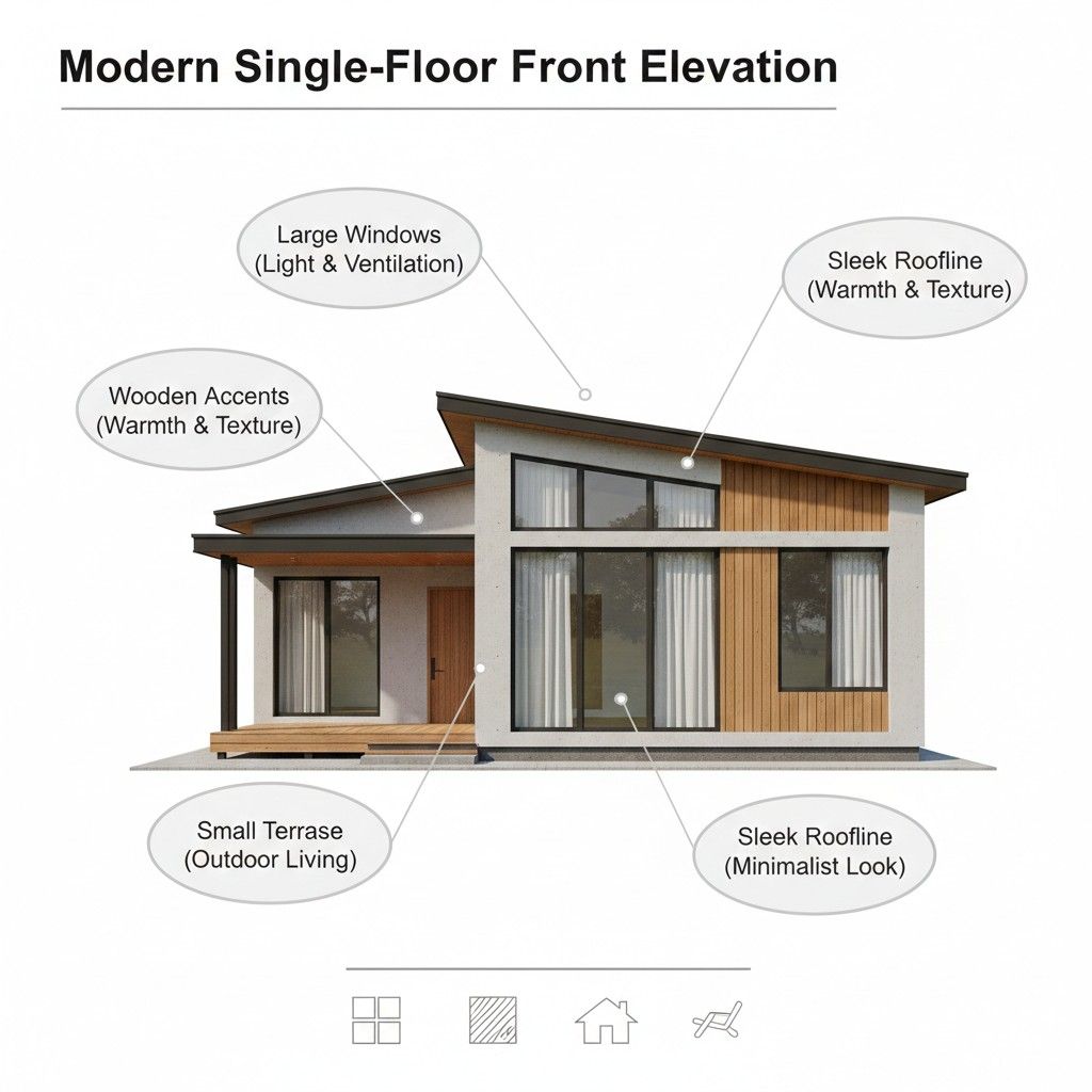 Single floor front elevation designs for small houses