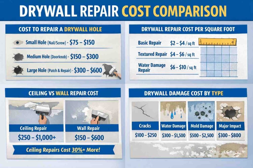 How Much Does It Cost to Repair Holes in Drywall