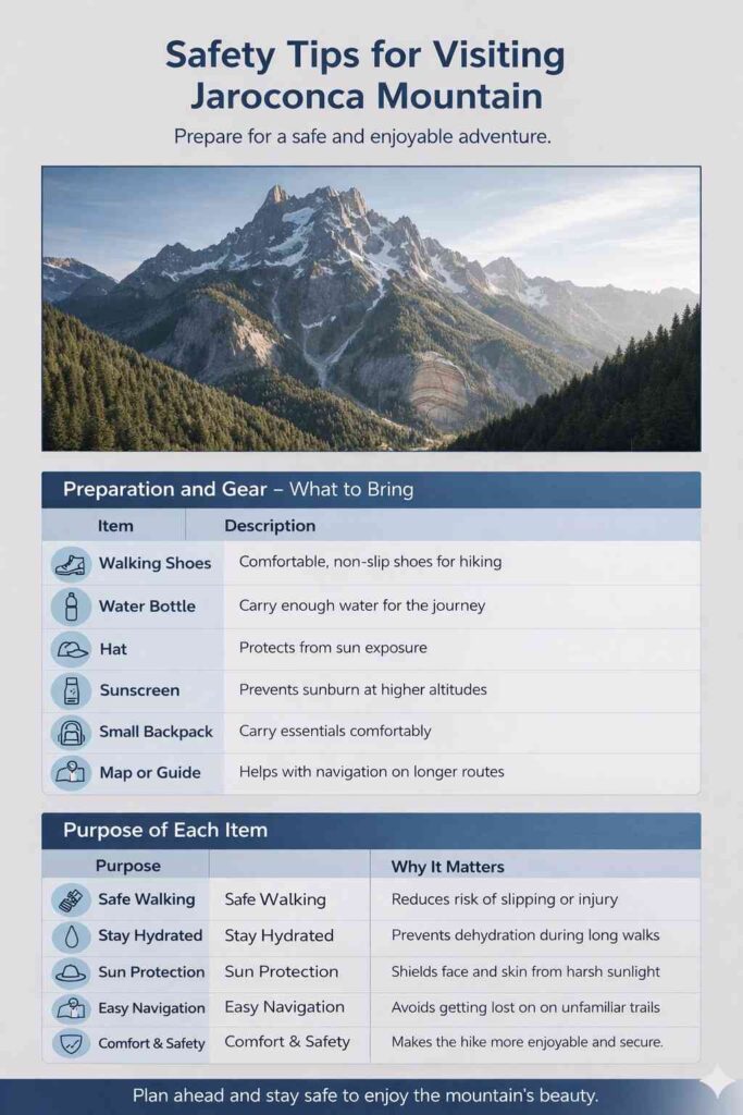 Safety Tips for Visiting Jaroconca Mountain