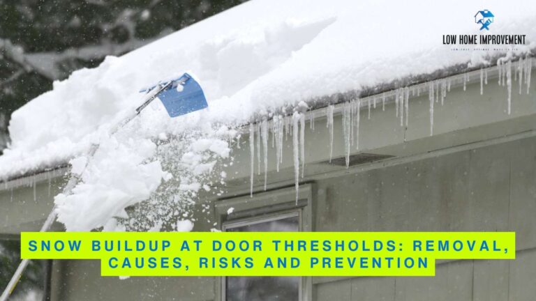 snow buildup on the ground at a threshold