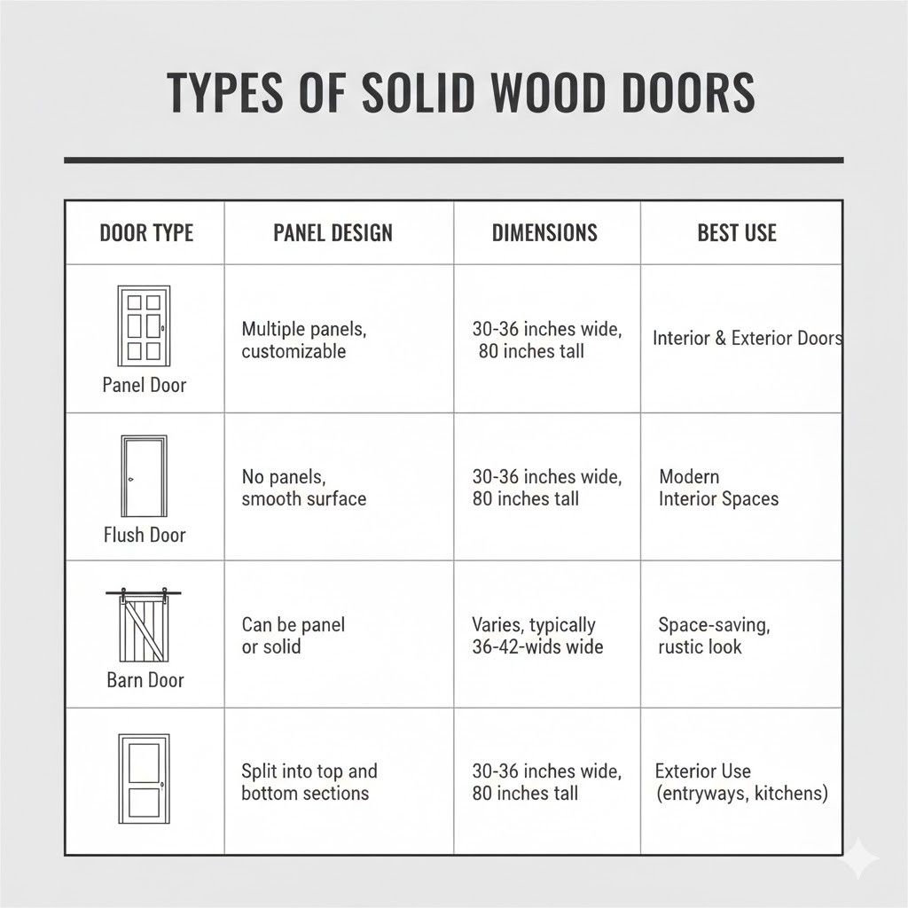  types and sizes of doors 