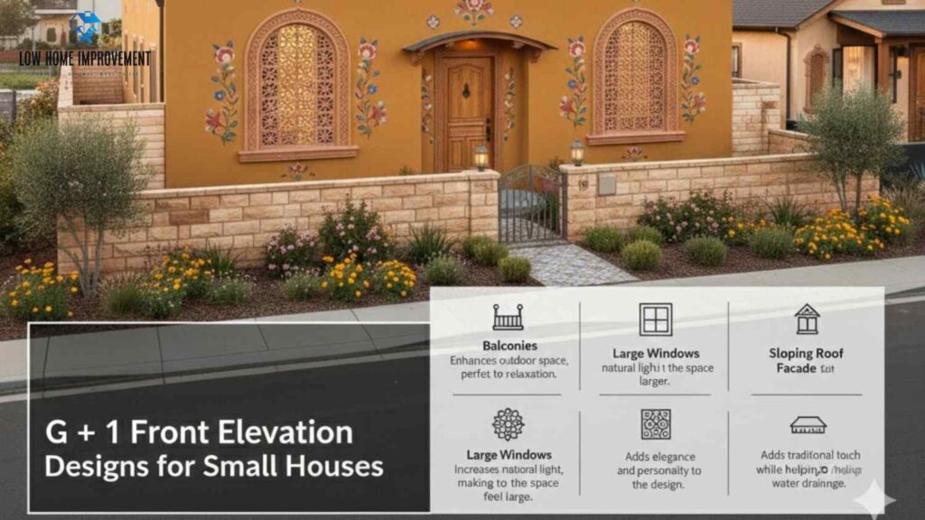 G+1 Front Elevation Designs for Small Houses