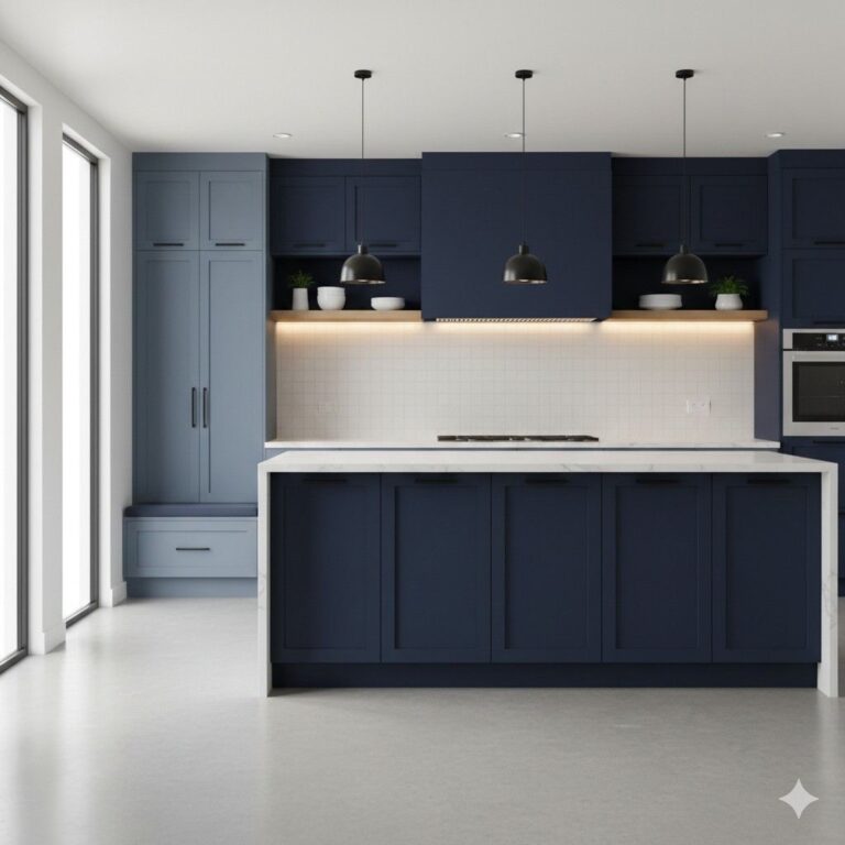 blue paint for kitchen cabinets