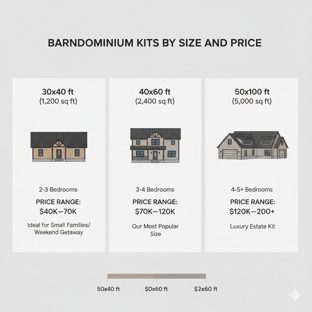Barndominium Kit Pricing by Size