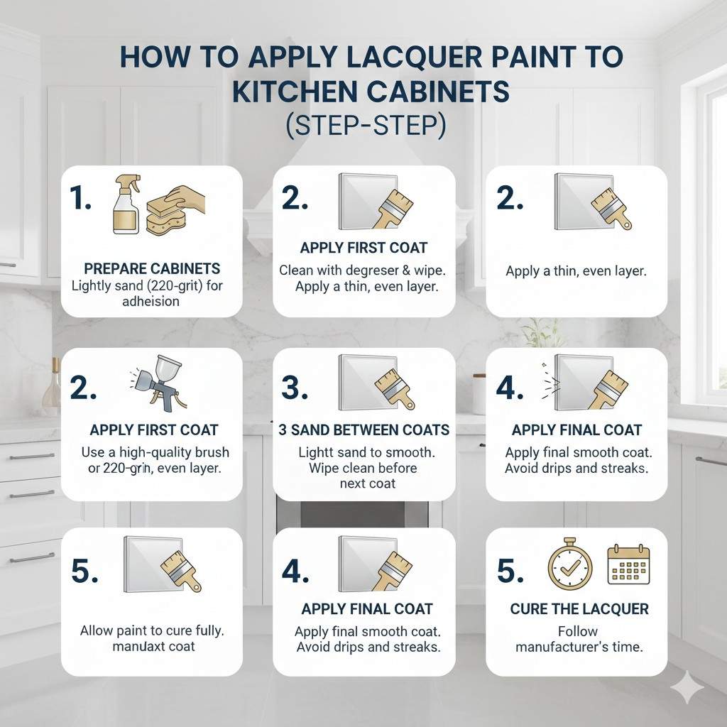 How to Apply Lacquer Paint on Kitchen Cabinets