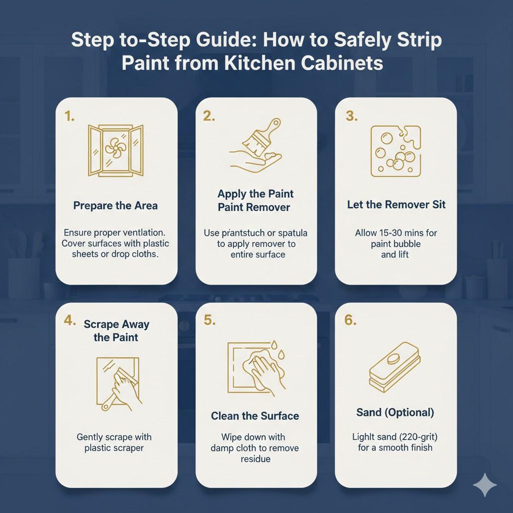 How to Safely Remove Paint from Kitchen Cabinets