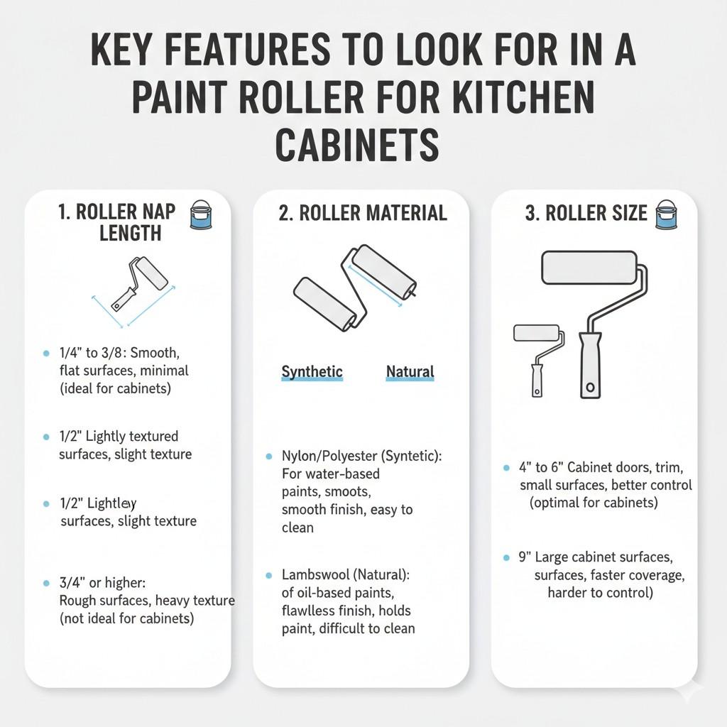 Key Features to Look for in the Best Paint Roller for Kitchen Cabinets