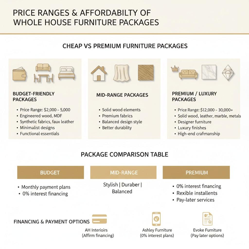 Price Ranges & Affordability of Whole House Furniture Packages