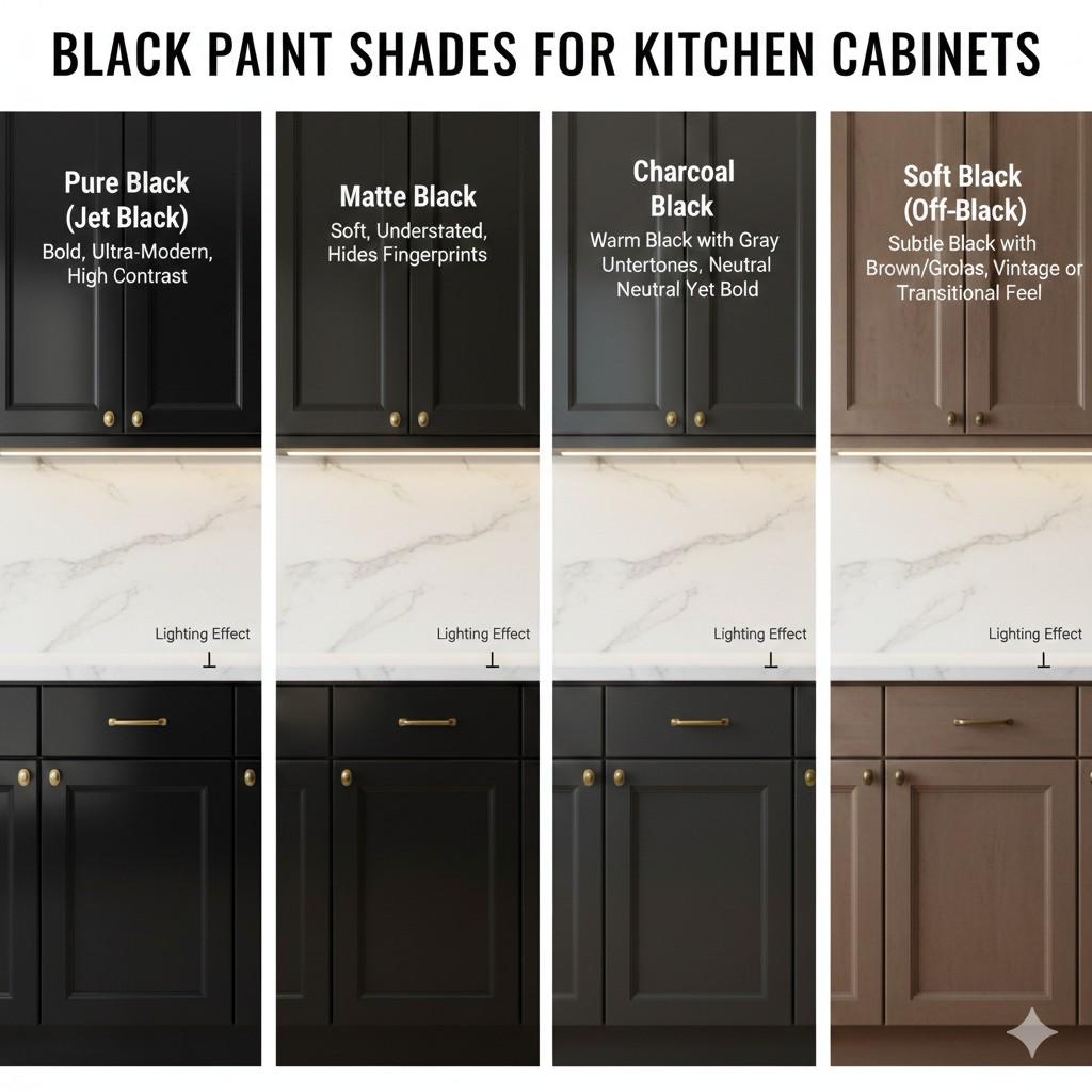 Best Black Paint Shades for Kitchen Cabinets