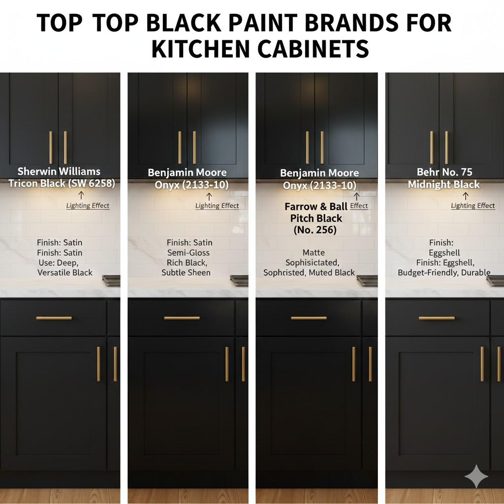 Best Black Paint Brands for Kitchen Cabinets