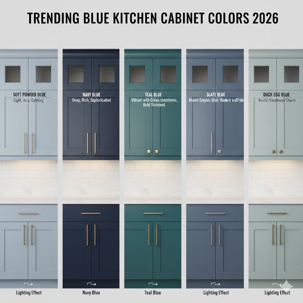 top blue shades for kitchen cabinets
