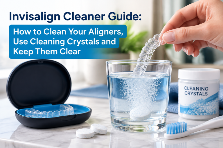 Invisalign Cleaner Guide: How to Clean Your Aligners, Use Cleaning Crystals and Keep Them Clear how to use invisalign cleaning crystals